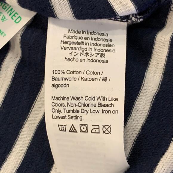 NWT J. Crew Navy and White Stripe Vintage Cotton Scoop Neck Tank - SIZE L - Picture 5 of 7